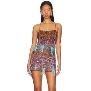 REVOLVE LPA Barbi Beaded Micro Mini Dress